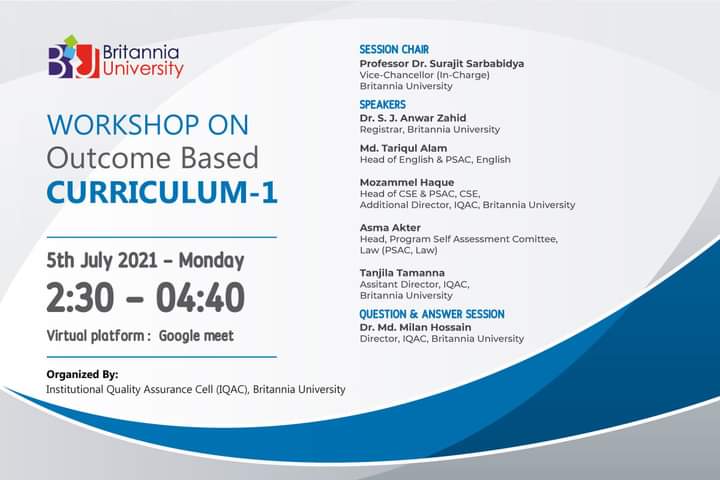 Virtual Workshop on “Outcome Based Curriculum I”